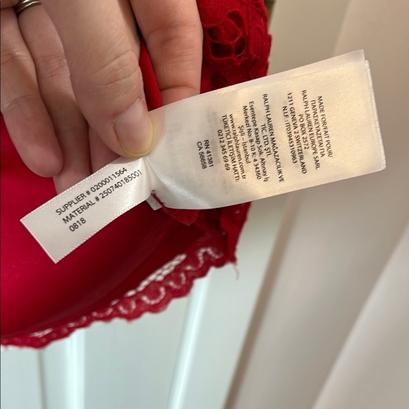 Lauren Ralph Lauren All Over Floral Lace Cherry Red Mini Dress - Size 6 - Picture 13 of 13